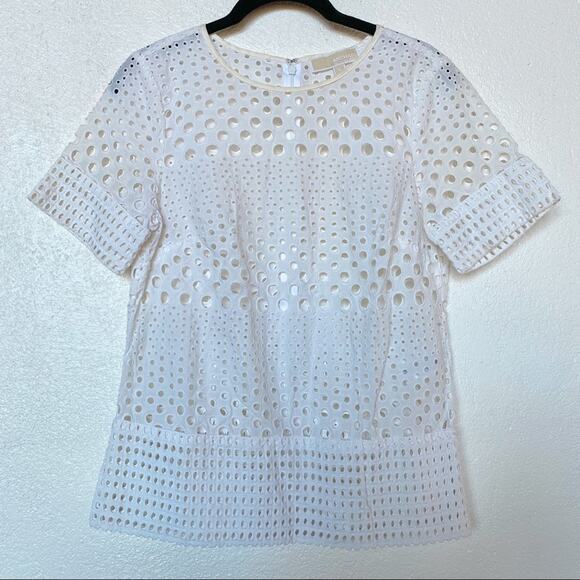 MICHAEL Michael Kors Cotton Eyelet Top Size Small - Picture 2 of 12